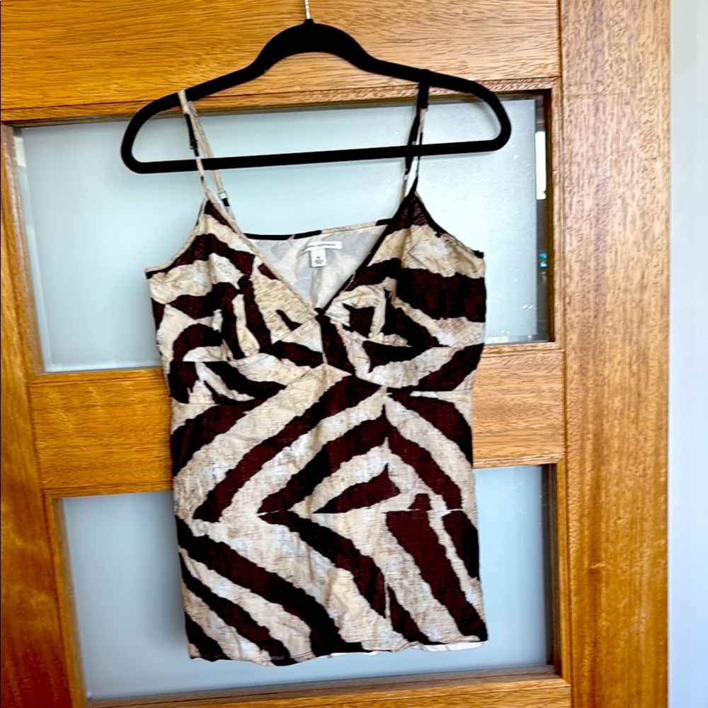 Banana Republic Black and White Fitted Graphic Camisole